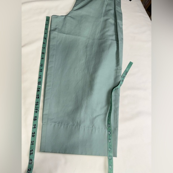 DENI CLER Mint Green paperbag waist cropped pants size 8 - Picture 12 of 12